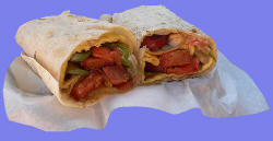 Pictured here is one of Courthouse Deli's delicious spicy breakfast wrap.
