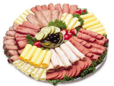 A catering tray full of our delicious lunch meats for creating your own sandwiches.