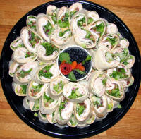 A catering tray full of our delicious wraps